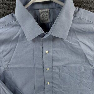Brooks Brothers Classic 16 33 Blue Non Iron Button Up Shirt Long Sleeve Men